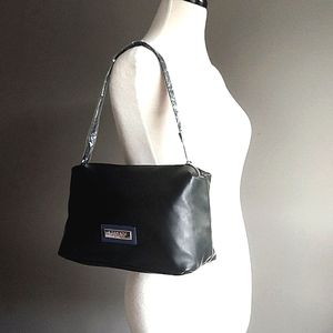 Versace Parfums Black with Blue Accents Toiletries Zip Bag with Strap and Logo